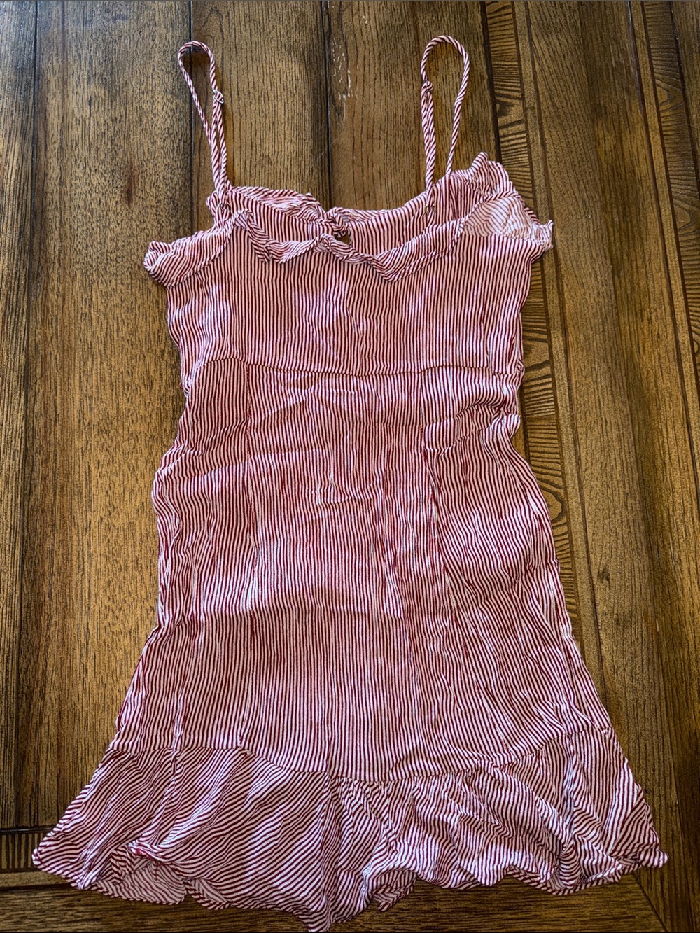 Free People Red and White Striped Mini Slip Dress - Picture 7 of 13